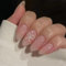 Irikdescia Lot de 24 jolis faux ongles à coller, press-on nails brillants, couleur unie, avec nœuds, couverture complète de l’ongle, rose clair