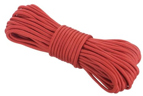 Rebower 550 Paracord Rope 15m, 4mm Thin Paracord Nylon Cord 7-Strand Core [for Tent Camping Outdoor Gear] - Red