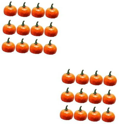 IMIKEYA 2 Sätze Kürbis-Modell Kürbisse Herbstdeko Im Freien Halloween Schaum Gefälschter Faux Pumpkins Laterne Aus Beton Party -Requisiten Plastik Yellow 12 Stück * 2
