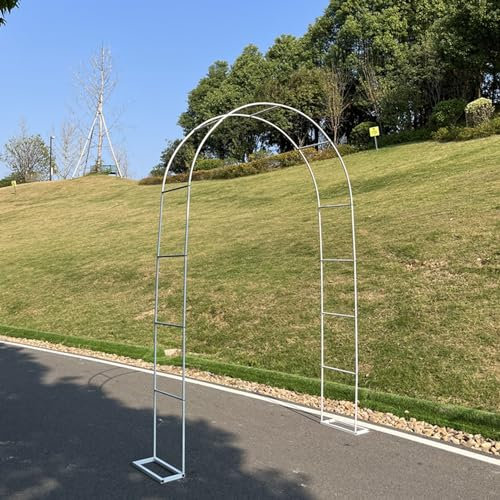 Große Pergola aus Metall mit einfacher Montage Basis - Gartenbogen für Hochzeiten, Kletterpflanzen & Rosen - Weiß, 300 B x 220 H cm Outdoor Struktur