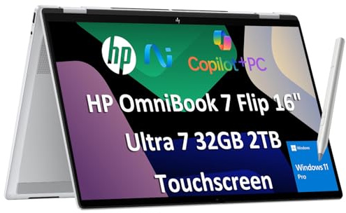 HP OmniBook 7 Flip 16 2-in-1 Laptop, Intel Ultra 7 258V, 32GB DDR5 2TB SSD