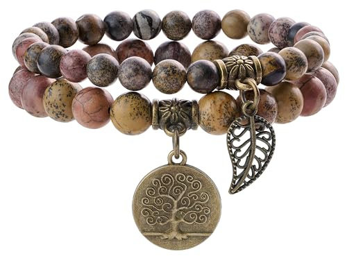 Farfume Chakra Armband Echte Steine, Echte Steine-Edelsteine Armband fur Damen