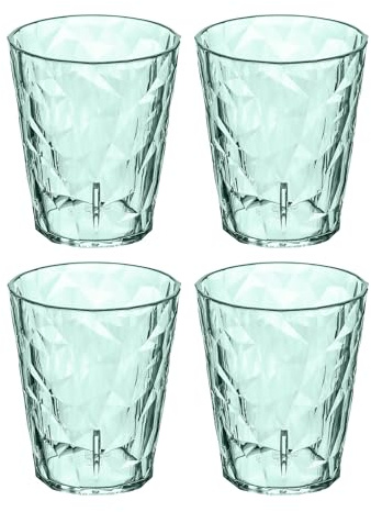 Koziol CLUB LIGHT Gläser 4er Set | kristallklarer Kunststoff, bruchfest, leicht, stapelbar, spülmaschinengeeignet, Made in Germany