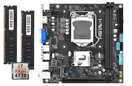 Placa Madre Kit Combinado de Tarjeta Madre Fit For H81 Mini ITX, procesador Core i7 4770, CPU, 16 Go, DDR3, PC RAM, LGA 1150