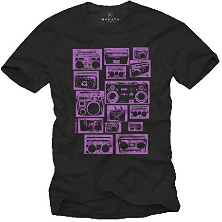 Hip Hop T-Shirt für Jungs Musik Geschenke schwarz Größe L
