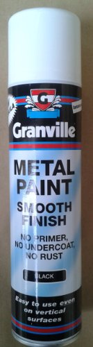 Black Metal Paint Smooth Finish Spray Granville 400ml (No Primer Needed)