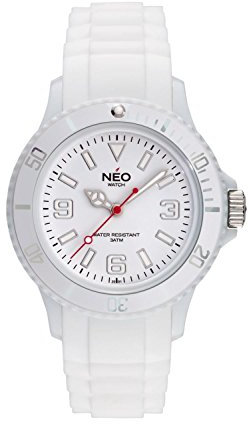 NEO watch - 'Nice-1' White Unisex Montre Mixte Blanche Femme/Homme avec Bracelet en Silicone - N1-002