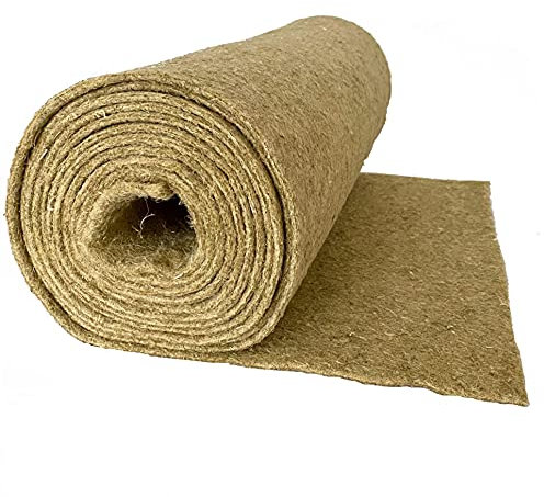 pemmiproducts Nagerteppich 100% Hanf, Meterware, 0,60 m x 10,00 m x ca. 0,5 cm dick, Nagermatte, Hanfmatte für Kaninchen,Meerschweinchen, Nager,Hemp mat