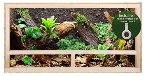 Repiterra Terrarium Reptiles & Batraciens En Bois OSB 60x30x30cm, pré-assemblé et facile à monter avec aération sur les Côtés