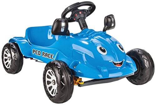 JAMARA 460289 - Tretauto - Antrieb Durch Treten Der Pedale, Außenspiegel und Hupe, blau