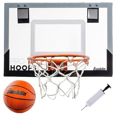 Franklin Sports 54132X Over The Door Mini Basketball Hoop - Slam Dunk Approved - Shatter Resistant - Accessories Included,
