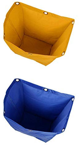 2 Piezas Bolsa de Basura Impermeable Grande para Carrito de Limpieza, para Hotel, Oficina, Hogar, Color Azul y Amarillo, 40x28x69cm