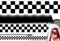 HR-WERBEDESIGN Aufkleber Karomuster Race Turbo Flag Seitenaufkleber Karo Sticker Taxi Dekor xx