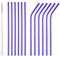 Bisda Pailles en Acier Inoxydable 12 Pièces de Paille en Métal Réutilisable Violet avec 1 Brosse de Nettoyage 8,3 Pouces de Longueur