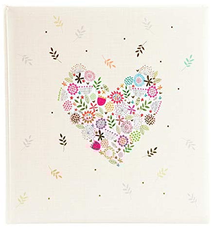 goldbuch 08 182 Hochzeitsalbum Flowers in The Heart im Turnowsky Design, Fotoalbum mit 60 weißen Seiten und Pergamin, Erinnerungsalbum mit Goldprägung, Album mit Blumen Herz, ca. 30 x 31 x 4 cm Mehrfarbig