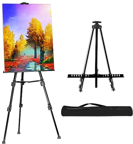 FUDESY Artist Easel Stand, Adjustable Art Tripod for Painting, 58cm to 182cm Tabletop and Floor Painting Display Adult Easel Stand, Aluminum Drawing Stand with Portable Bag
