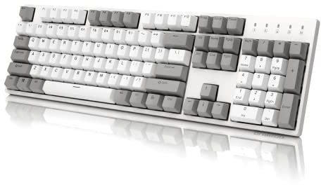 DURGOD Taurus k310 Full Size Mechanical Gaming Keyboard - 105 keys - Double Shot PBT - USB Type C - ISO UK Layout (White, Cherry Mx Brown)