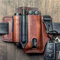 Uposao EDC Leather Sheath Multitool Leather Sheath Organizer with Key Holder for Belt and Flashlight Sheath Multitool Pouch