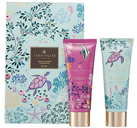 Sara Miller Beauty Underwater Spa Duo Gel douche exfoliant pour le corps 75 ml et crème pour les mains et le corps 75 ml