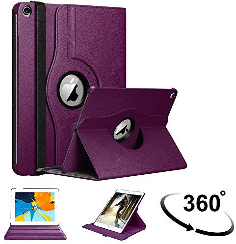 World biz Rotating Case for iPad Mini 5 Mini 4, iPad Mini5 (2019) iPad Mini4 (2015) 360 Degree Rotation Stand Shockproof Protective Cover With Auto Sleep Wake Function (Purple)