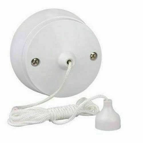 Mr Gadget's Solutions Interrupteur à tirette pour salle de bain Blanc 6 A, Interrupteur a levier, Televariateur