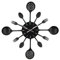 Timelike Wall Clock, 16 Metal Kitchen Cutlery Utensil Spoon Fork Wall Clock Creative Modern Home Decor Antique Style Wall Watch (Black-Black)