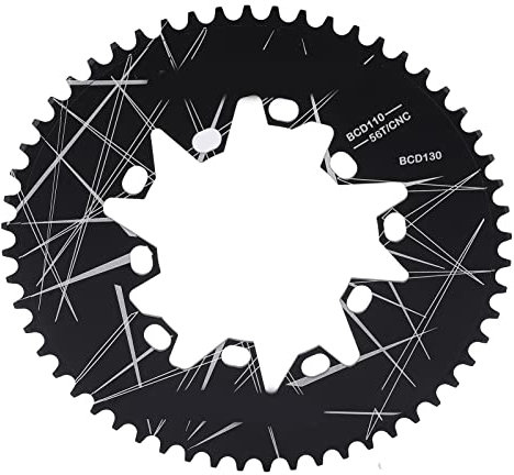 BuyWeek Fahrrad Kettenblatt, 56T Faltrad Oval Disc Kettenblatt 110/130 BCD Bike Speed Kettenblatt für Rennrad Klappfahrrad