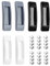 QWORK® 6 Piezas Tiradores Puerta Corredera, Manija Auxiliar Autoadhesiva para Puerta, Ventana, Cocina, Gabinete, Cajón, 3 Colores (Blanco, Negro, Gris)