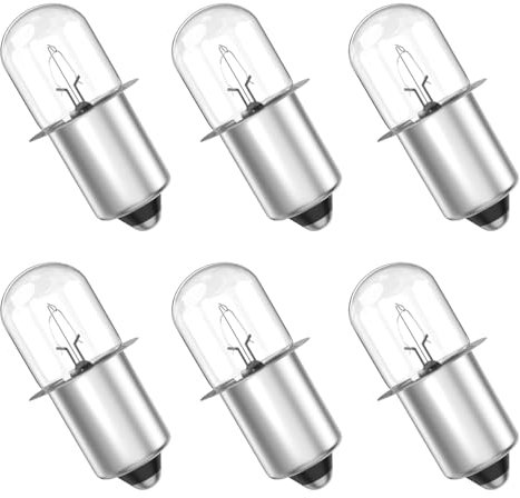 EAGLEGGO 18 V 0,6 A Hand-Taschenlampen, Xenon-Leuchtmittel, Ersatz für RYOBI 18 Volt One+ schnurlose P700 P703 P704 FL1800 Worklights Dewalt Taschenlampe DW9083 DW908 DW919 DC509 Taschenlampe, 6 Stück