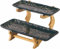 Porzellan Etagere 2-lagig Marmor Design - Schwarz
