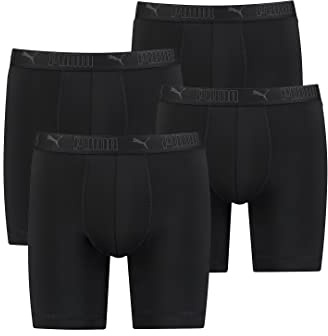 PUMA Lange Boxershorts Herren 4er Pack Sport Mikrofaser + elastisch/Funktionsunterhosen Männer (S - XL)