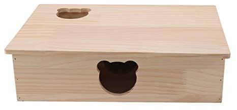 HEEPDD Hamsterhaus-Labyrinth, Mehrraum-Hamster-Versteck-Labyrinth-Haus aus Holz für Rennmäuse, Maus-Spielzeug