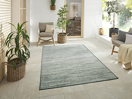 Elle Decoration Indoor and Outdoor Mèlange - Flat Weave Reversible Rug Modern Design Mottled Robust Easy Care Waterproof Balcony Patio Garden Living Room Office Bedroom Green, 160 x 230 cm