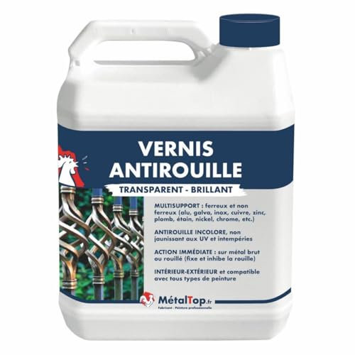 Metaltop - Vernis Antirouille - IIncolore - RAL Incolore - Pot 5 L