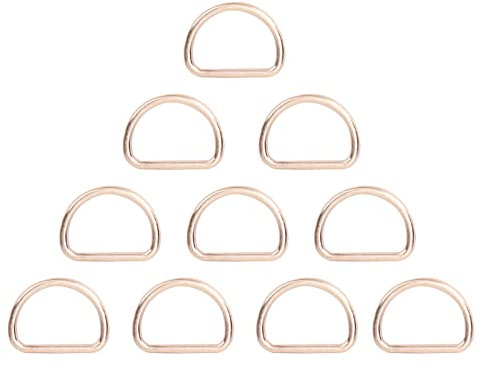 Ringe für Geldbörse 15 mm 10 Stück D-Ringe Einstellschlaufe Legierung D-Ring für Tasche Kleidung Gürtelband Gurtband Kupfer oder Schnalle, Ringe Nieten für Ledergeldbörse(15 mm Innendurchmesser Gold)