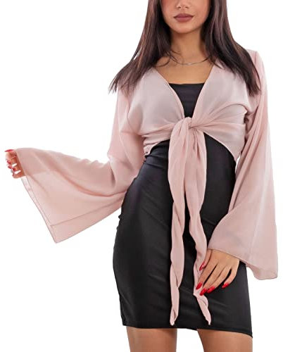 Toocool Coprispalle Donna Elegante Maniche Ampie Cerimonia Bolero VB-10371 [Taglia Unica,Rosa Antico]