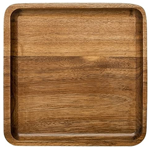 RAZZUM Bandeja for mesa de cama, bandeja de madera for Pizza, bandeja de té de bambú, nogal, Rectangular, pastel doméstico, plato de taza de agua de madera maciza Bandejas de comida