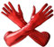 WINROLA Lange Ellenbogenhandschuhe Lederhandschuhe Lange Katze Frau Zubehör Opernhandschuhe Abend Party Tanzhandschuh Halloween Kostüme, rot (a), 51 cm