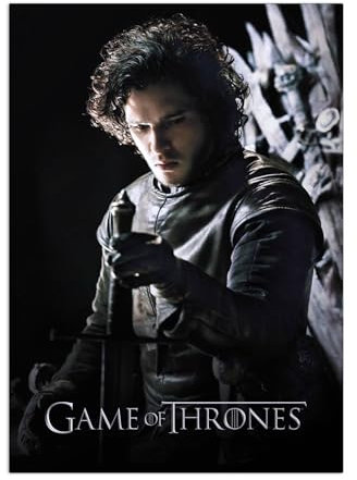 Displate Offiziell Game of Thrones MetallPoster Magnetische Befestigung Inklusive Lizenziert Bilder Hochwertiges Poster Season 1 Key Arts - Jon Snow 45 cm x 32 cm