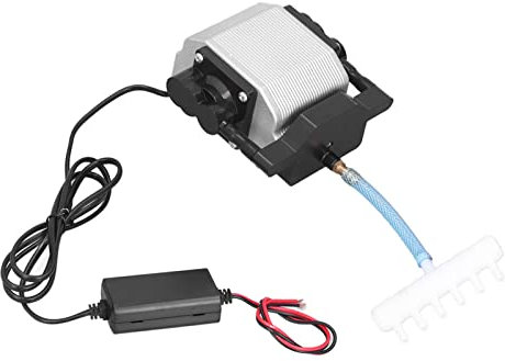 Bomba de Oxígeno para Pecera, Aireación Pequeña para el Hogar, Acuario, Bomba de Batería de Coche, Aireador de 12V (Bomba de Aire 12V DC 50L 25W [configuración)