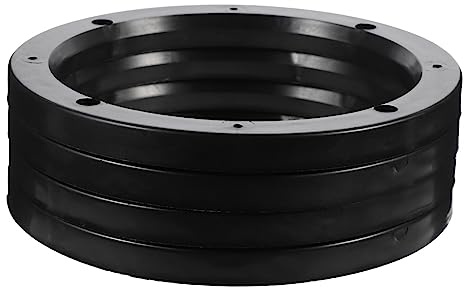 ​​iplusmile Lot de 4 entretoises de voiture : universelles pour haut-parleurs ABS 6-9 pouces, noir - Avec anneaux d'espacement et support de montage, 17,5 x 17,5 x 1,4 cm