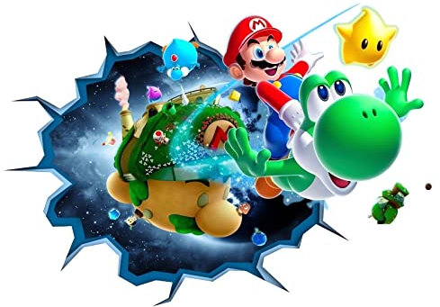 Guoml Mario Bros Tapete, Wandaufkleber für Kinderzimmer, Wanddekoration, Cartoon-Poster, Dekoration