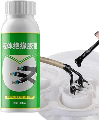 Colle de Ruban Isolant Liquide, 100ml Temperature-Resistant Insulating Glue, Noir Electrical Insulation Tape, Ruban D'étanchéité Électrique Liquide, Pâte de Réparation de Câble de Données Etanche