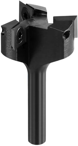 QWORK® Fresa de Planear Vástago de 8 mm, Fresa de Planear de 35 mm de Diámetro, Fresa para Enrutador, Fresa de Planear para Madera
