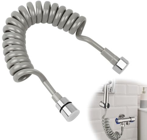 2 m Latiguillos de Fontanería, AMONENZ Estirable Manguera Ducha, Conexión de Acero Inoxidable Mangueras Flexibles Grifo, Manguera Larga para Pulverizadores, Inodoros, Lavabos, Grifos