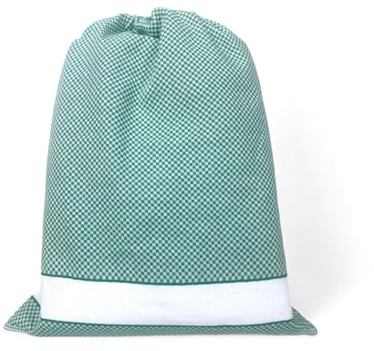 EasyZip Kindergartentasche mit Namen - Aida-Stoff zum Besticken - Beutel aus reiner Baumwolle, erhältlich in 9 Farben, robust und Made in Italy - 50 x 60 cm, Grün