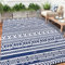 Enyhom Tapis D'extérieur Réversible 240 x 300 cm, Bleu Plastique Durable Résistant aux UV Tapis de Camping pour Camping-Car
