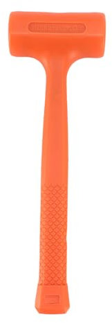Neon Orange Deadblow Mallet Hammers Spark and Rebound Resistant Unibody Molded Checkered Grip Dead Blow Hammer Shockproof Rubber Mallet Orange,Dead Blow Hammer for Camping