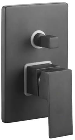 AMBRA WATER Rubinetto miscelatore monocomando incasso doccia 2 uscite serie green 2.0, Attacco 1/2 (Nero Opaco)