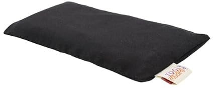 Entspannungs-Augenkissen aus Seide mit Bio-Leinsamen- und Lavendelfüllung – Aromatherapie für Yoga, Meditation & Tiefenentspannung (mit Lavendel, Schwarz)